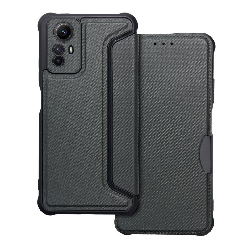 XIAOMI Redmi Note 12s Wallet Cases Razor Book Carbon Fibre, Carbon pattern Dark green XIAOMI Redmi Note 12s Wallet Cases Razor Book Carbon Fibre, Carbon pattern Dark green