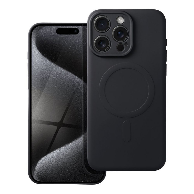 Apple iPhone 15 Pro Max Case Silicone Mag Cover MagSAFE  Black
