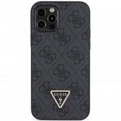 Apple iPhone 12 Case Guess Metal Logo Starss Crossbody Elegant  Black
