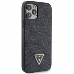 Apple iPhone 12 Case Guess Metal Logo Starss Crossbody Elegant  Black