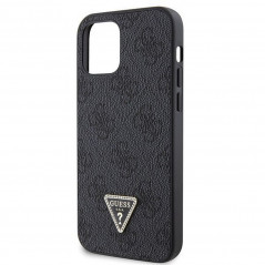 Apple iPhone 12 Case Guess Metal Logo Starss Crossbody Elegant  Black