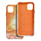 Apple iPhone 11 Case Leather Mag Cover Elegant  MagSAFE  Orange splash