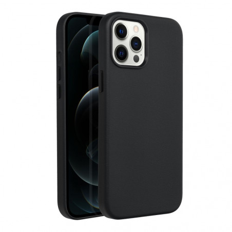 Apple iPhone 12 Pro Max Case Leather Mag Cover Elegant  MagSAFE  Black