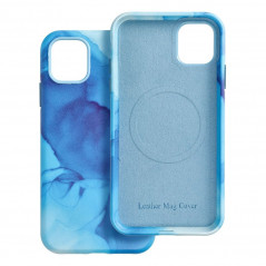 Apple iPhone XS Max Case Leather Mag Cover Elegant  MagSAFE  Blue splash