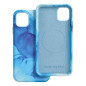Apple iPhone 11 Pro Max Case Leather Mag Cover Elegant  MagSAFE  Blue splash