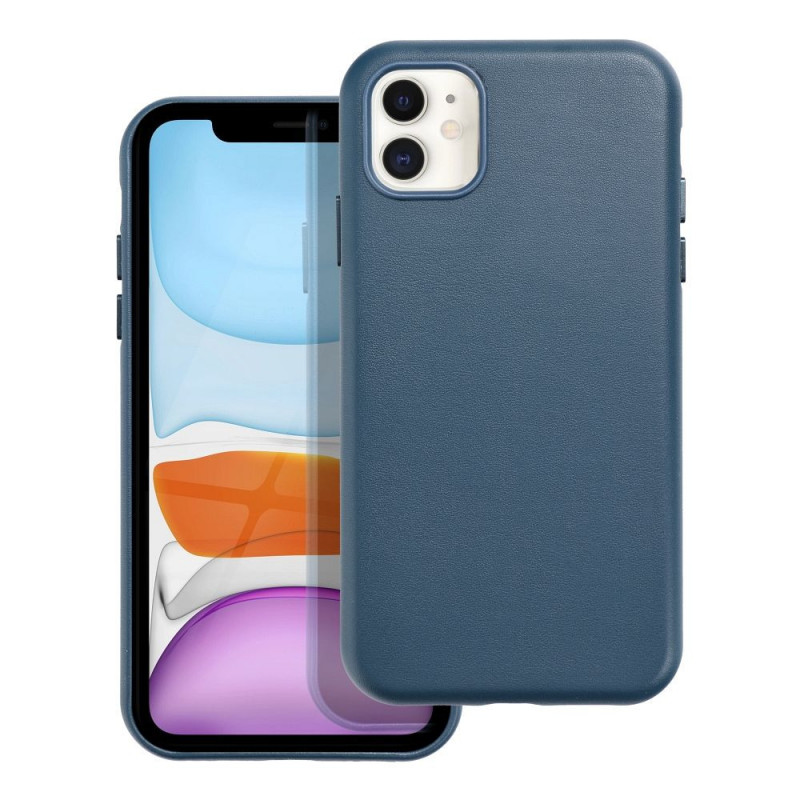 Apple iPhone 11 Case Leather Mag Cover Elegant  MagSAFE  Indigo blue