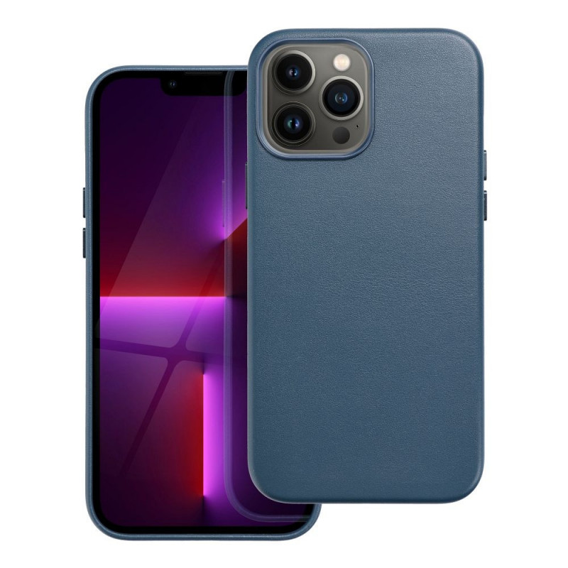 Apple iPhone 13 Pro Max Case Leather Mag Cover Elegant  MagSAFE  Indigo blue