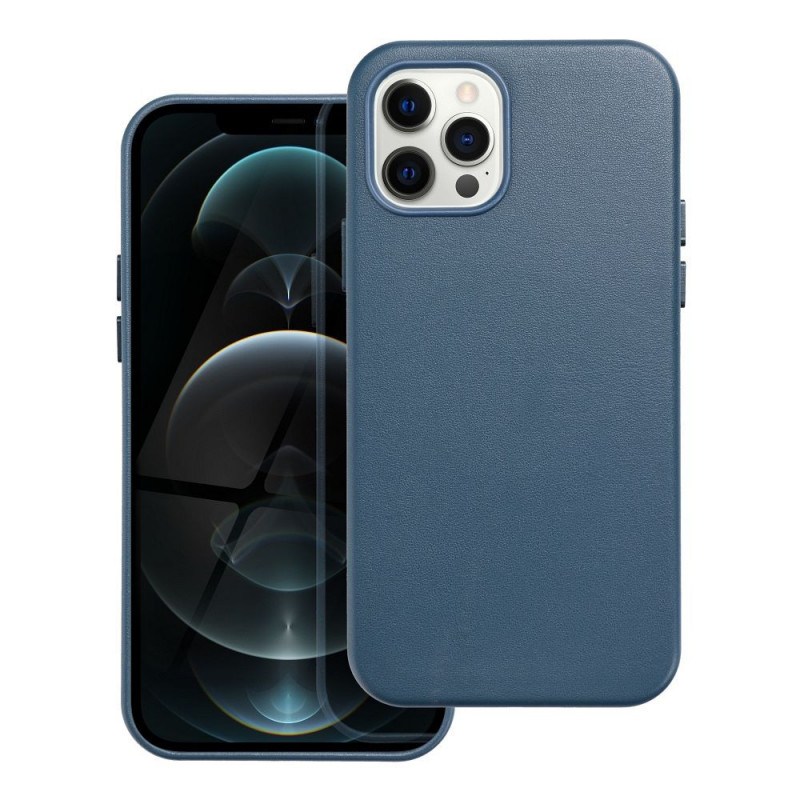 Apple iPhone 12 Pro Case Leather Mag Cover Elegant  MagSAFE  Indigo blue