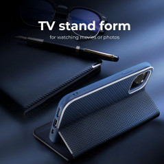XIAOMI Redmi Note 11 Pro Wallet Cases LUNA Book Carbon Carbon Fibre, Elegant  Blue
