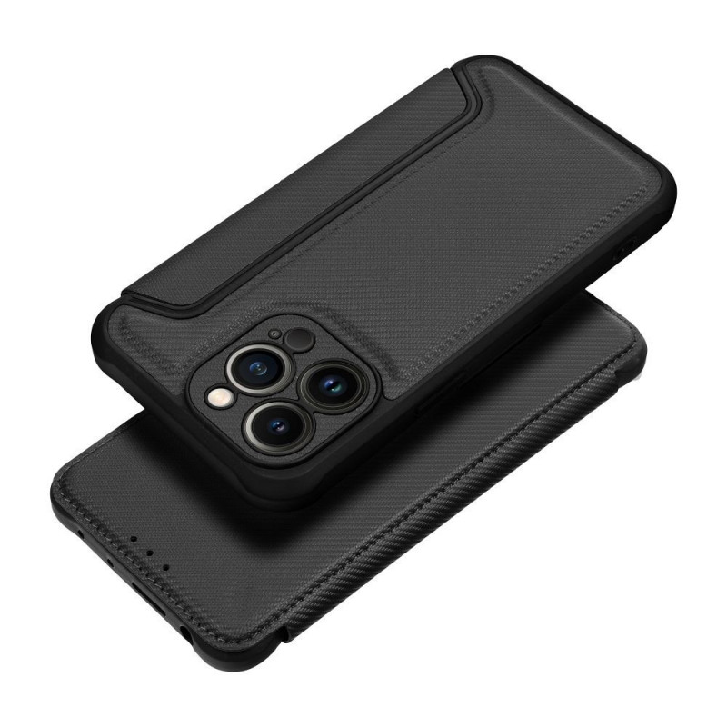 Apple iPhone 13 mini Wallet Cases Razor Book Carbon Fibre, Carbon pattern  Black