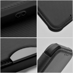 Apple iPhone 13 Pro Max Wallet Cases Razor Book Carbon Fibre, Carbon pattern  Black