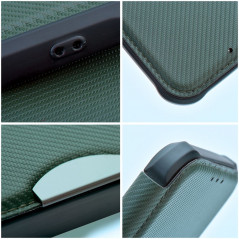 Apple iPhone 13 Pro Max Wallet Cases Razor Book Carbon Fibre, Carbon pattern  Dark green