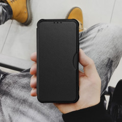 Samsung Galaxy A13 LTE Wallet Cases Razor Book Carbon Fibre, Carbon pattern  Black