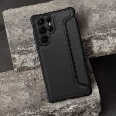 Samsung Galaxy A13 LTE Wallet Cases Razor Book Carbon Fibre, Carbon pattern  Black
