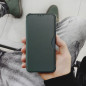 Apple iPhone SE 2022 5G Wallet Cases Razor Book Carbon Fibre, Carbon pattern  Dark green