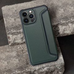 Apple iPhone SE 2022 5G Wallet Cases Razor Book Carbon Fibre, Carbon pattern  Dark green