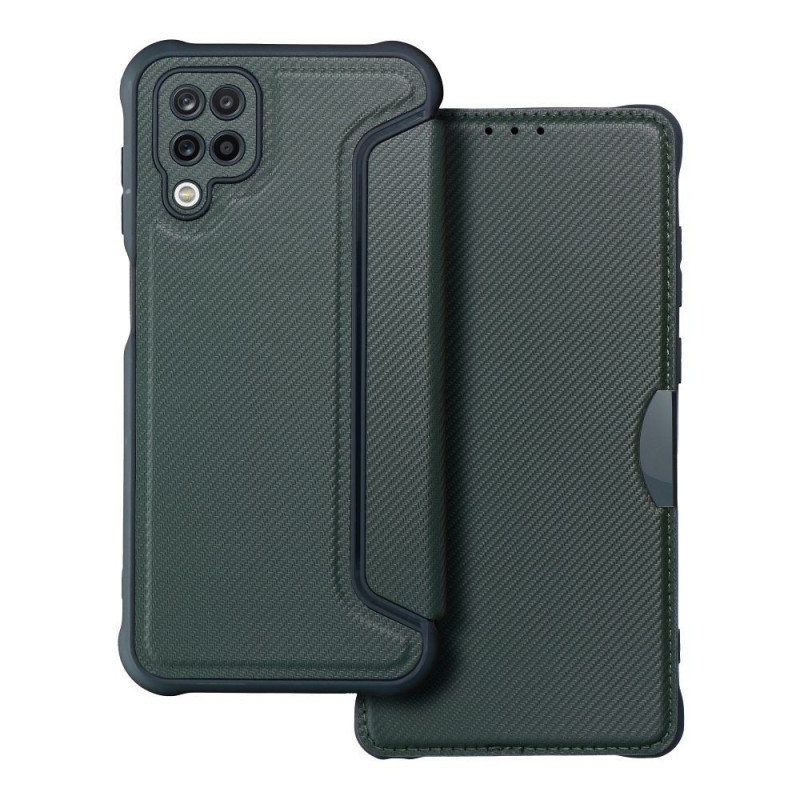 Samsung Galaxy A12 Wallet Cases Razor Book Carbon Fibre, Carbon pattern Dark green Samsung Galaxy A12 Wallet Cases Razor Book Carbon Fibre, Carbon pattern Dark green