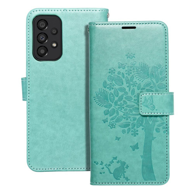 Samsung Galaxy A33 Wallet Cases MEZZO Book Tree  Green