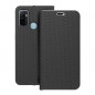 Oppo A55 5G Wallet Cases LUNA Book Carbon Carbon Fibre, Elegant  Black