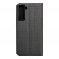 Samsung Galaxy S21 FE 5G Wallet Cases LUNA Book Carbon Carbon Fibre, Elegant  Black