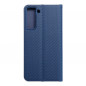 Samsung Galaxy S21 FE 5G Wallet Cases LUNA Book Carbon Carbon Fibre, Elegant  Blue