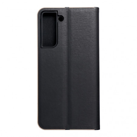Samsung Galaxy S21 FE 5G Wallet Cases LUNA Book Gold Elegant Black