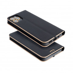 Apple iPhone 13 Pro Max Wallet Cases LUNA Book Gold Elegant  Black