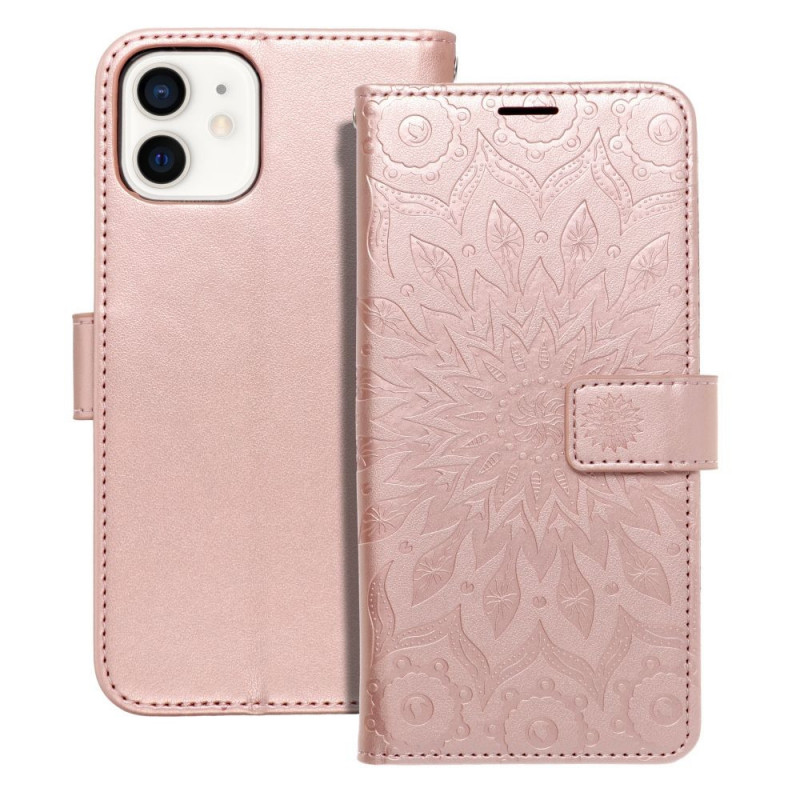 Apple iPhone 12 Wallet Cases MEZZO Book Mandala  Rose gold