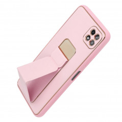 Samsung Galaxy A22 5G Case LEATHER Case Kickstand Pink