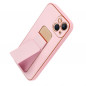 Apple iPhone 13 Case LEATHER Case Kickstand Pink