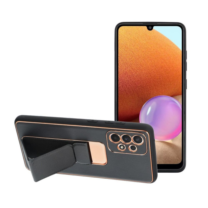 Samsung Galaxy A52 5G Case LEATHER Case Kickstand Black