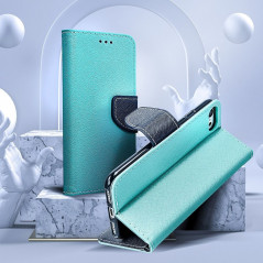 Apple iPhone SE 2022 5G Wallet Cases Fancy Book Mint / Navy