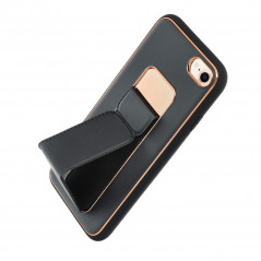 Apple iPhone SE 2020 Case LEATHER Case Kickstand Black