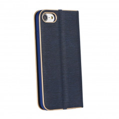 Apple iPhone SE 2022 5G Wallet Cases LUNA Book Gold Elegant  Navy blue