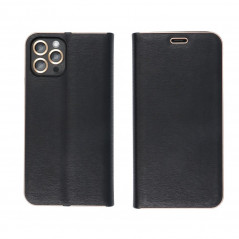 Apple iPhone SE 2022 5G Wallet Cases LUNA Book Gold Elegant  Black