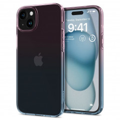 Apple iPhone 15 Case Spigen Liquid Crystal Crystal clear  Gradation pink