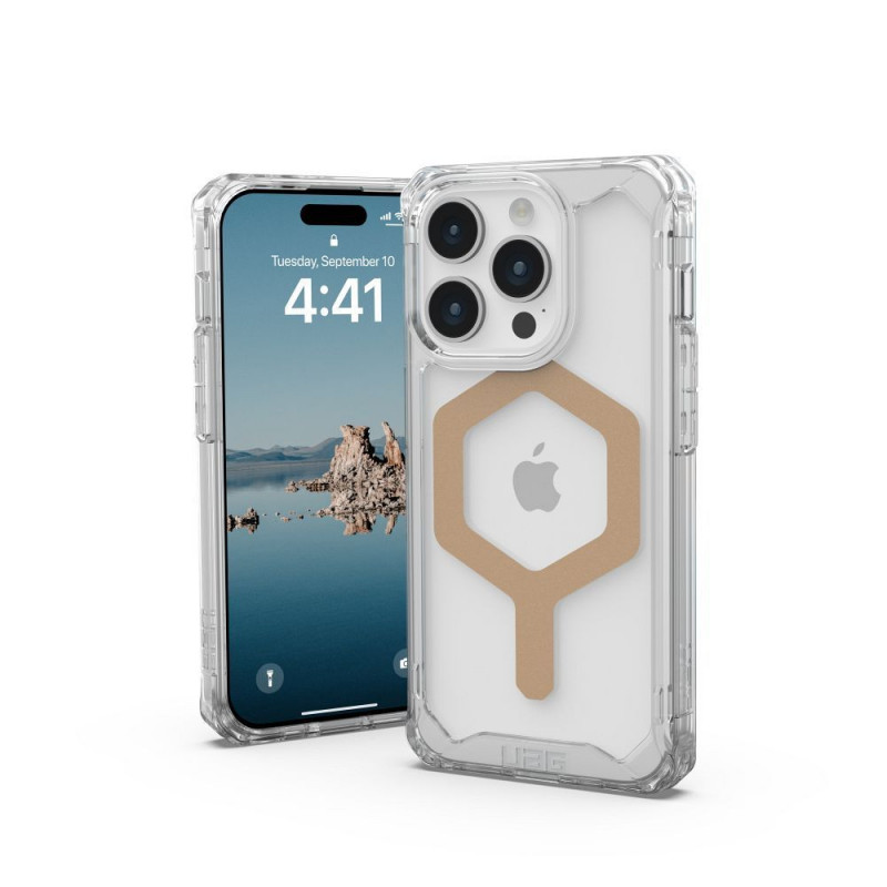 Apple iPhone 15 Pro Case Urban Armor Gear Plyo Premium case  MagSAFE  Ice gold