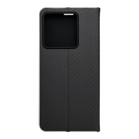XIAOMI 13T Pro Wallet Cases LUNA Book Carbon Carbon Fibre, Elegant  Black