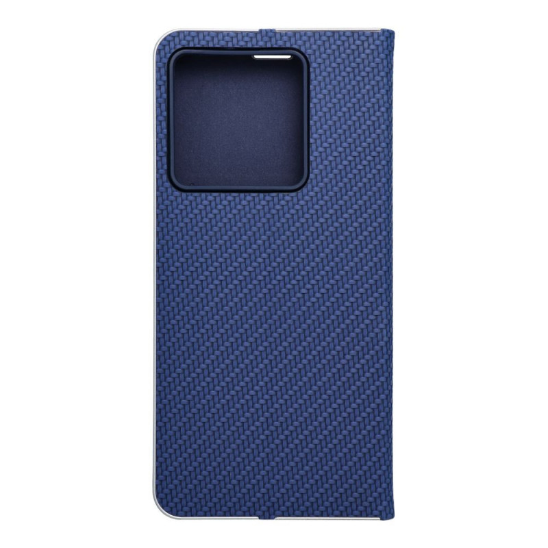 XIAOMI 13T Wallet Cases LUNA Book Carbon Carbon Fibre, Elegant  Blue