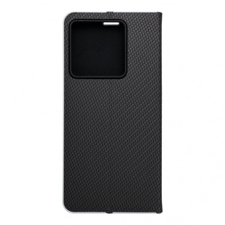 XIAOMI 13T Pro Wallet Cases LUNA Book Carbon Carbon Fibre, Elegant  Black