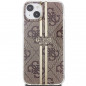 Apple iPhone 15 Plus Case Guess 4G Gold Stripe Elegant  Brown