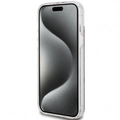 Apple iPhone 15 Plus Case Guess 4G Gold Stripe Elegant  Brown
