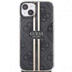 Apple iPhone 15 Plus Case Guess 4G Gold Stripe Elegant  Black