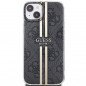 Apple iPhone 15 Plus Case Guess 4G Gold Stripe Elegant  Black