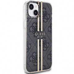 Apple iPhone 15 Plus Case Guess 4G Gold Stripe Elegant  Black