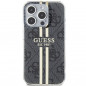 Apple iPhone 15 Pro Case Guess 4G Gold Stripe Elegant  Black