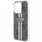 Apple iPhone 15 Pro Case Guess 4G Gold Stripe Elegant  Black