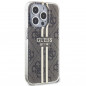 Apple iPhone 15 Pro Case Guess 4G Gold Stripe Elegant  Brown