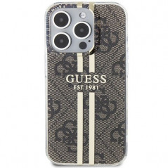 Apple iPhone 15 Pro Max Case Guess 4G Gold Stripe Elegant  Brown