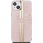 Apple iPhone 15 Plus Case Guess 4G Gold Stripe Elegant  Pink